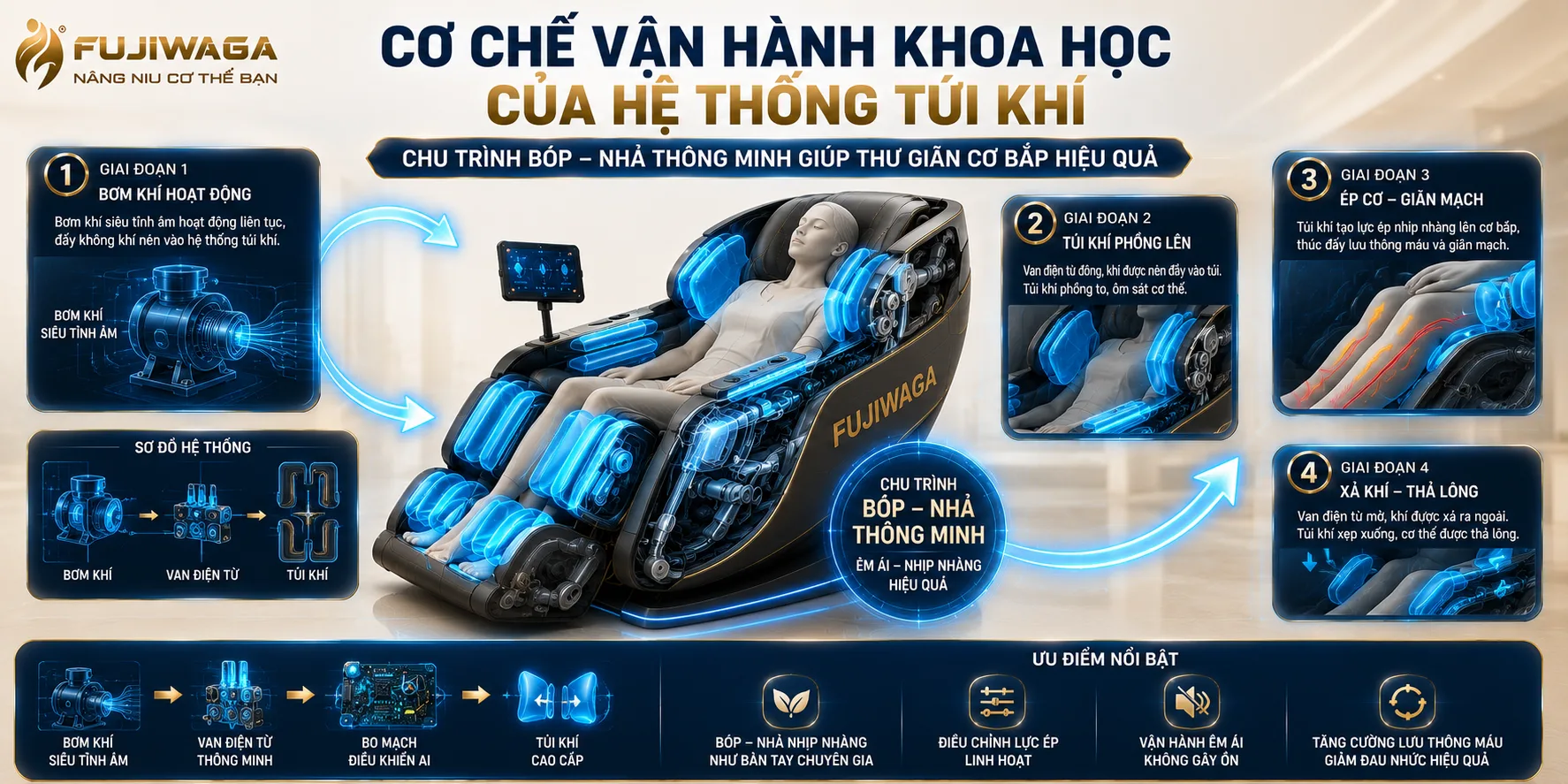 túi khí ghế massage