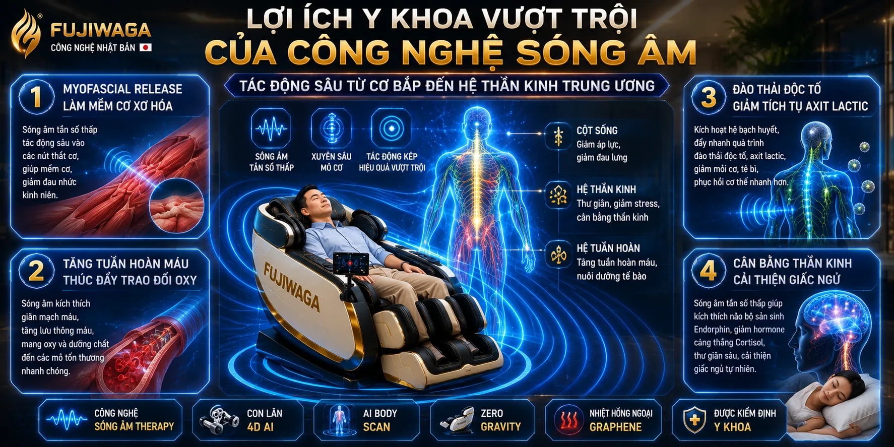 ghế massage toàn thân sóng âm