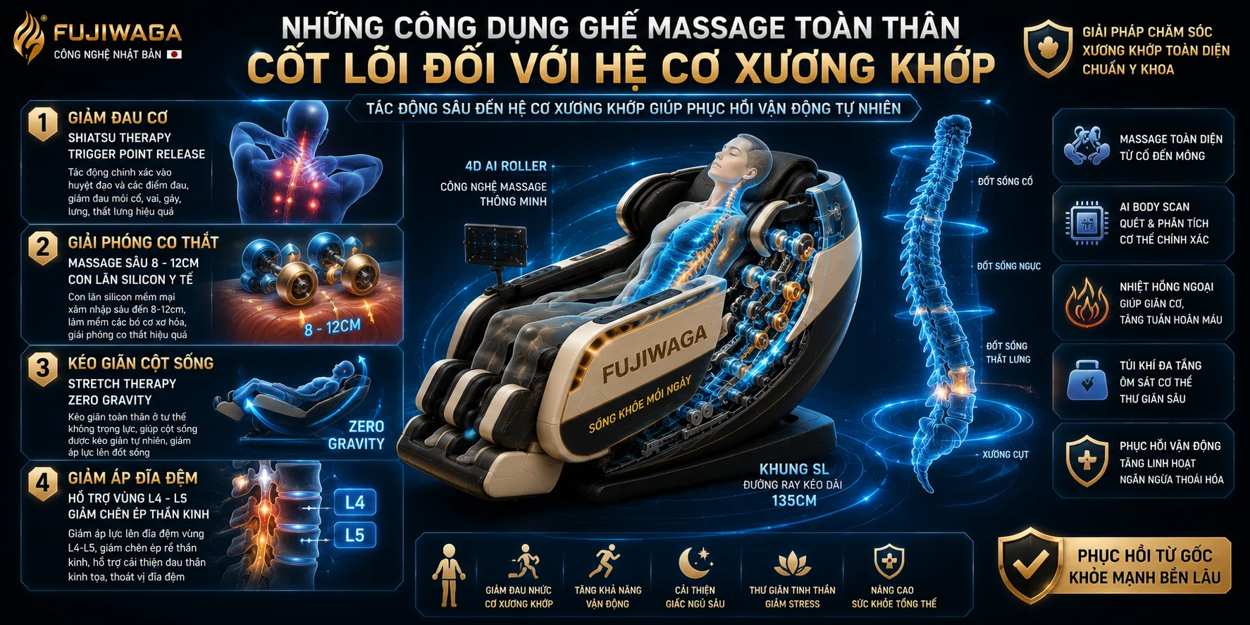 công dụng ghế massage toàn thân
