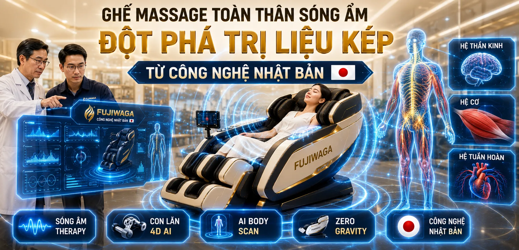 ghế massage toàn thân sóng âm