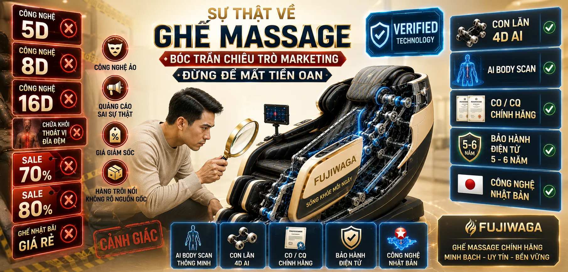 sự thật về ghế massage
